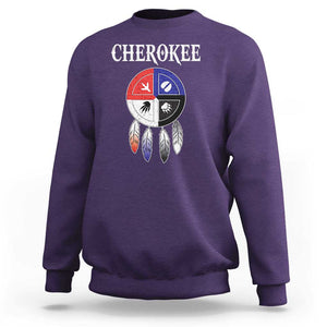 Cherokee Sweatshirt Native American Tribes Medicine Wheel Dreamcatcher Spirit Animal Paws TS11 Purple Print Your Wear