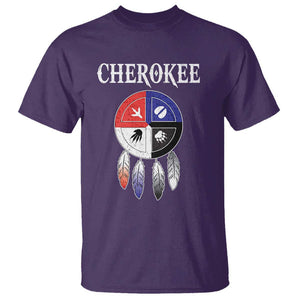 Cherokee T Shirt Native American Tribes Medicine Wheel Dreamcatcher Spirit Animal Paws TS11 Purple Print Your Wear