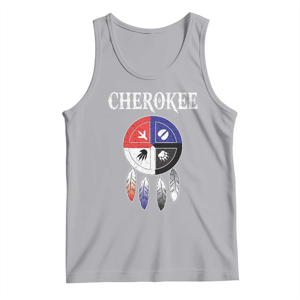 Cherokee Tank Top Native American Tribes Medicine Wheel Dreamcatcher Spirit Animal Paws TS11 Athletic Heather Print Your Wear
