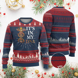 Native American Ugly Christmas Sweater It's In My DNA Totem Indigenous USA TS11 Burgundy Print Your Wear