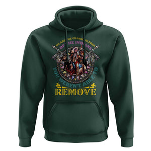 Native American Hoodie We Are The Grandchildren Of The Indians Indigenous Warrior TS11 Dark Forest Green Print Your Wear