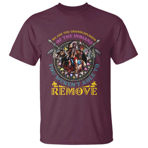 Native American T Shirt We Are The Grandchildren Of The Indians Indigenous Warrior TS11 Maroon Print Your Wear