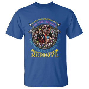 Native American T Shirt We Are The Grandchildren Of The Indians Indigenous Warrior TS11 Royal Blue Print Your Wear