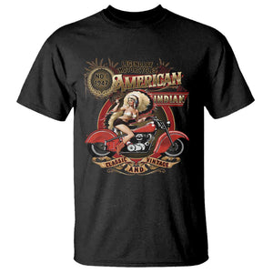 Native American Rider T Shirt American Indian Legendary Motorcycle Vintage Pin Up Girl TS11 Black Print Your Wear