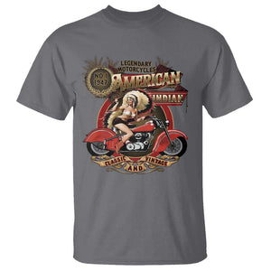 Native American Rider T Shirt American Indian Legendary Motorcycle Vintage Pin Up Girl TS11 Charcoal Print Your Wear