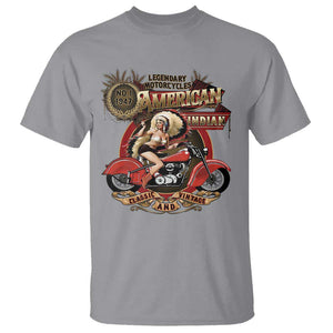 Native American Rider T Shirt American Indian Legendary Motorcycle Vintage Pin Up Girl TS11 Sport Gray Print Your Wear