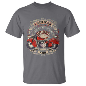 Native American Rider T Shirt American Indian Legendary Motorcycle Vintage Biker TS11 Charcoal Print Your Wear