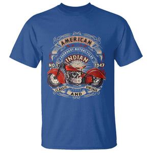 Native American Rider T Shirt American Indian Legendary Motorcycle Vintage Biker TS11 Royal Blue Print Your Wear