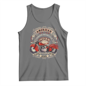 Native American Rider Tank Top American Indian Legendary Motorcycle Vintage Biker TS11 Black Heather Print Your Wear