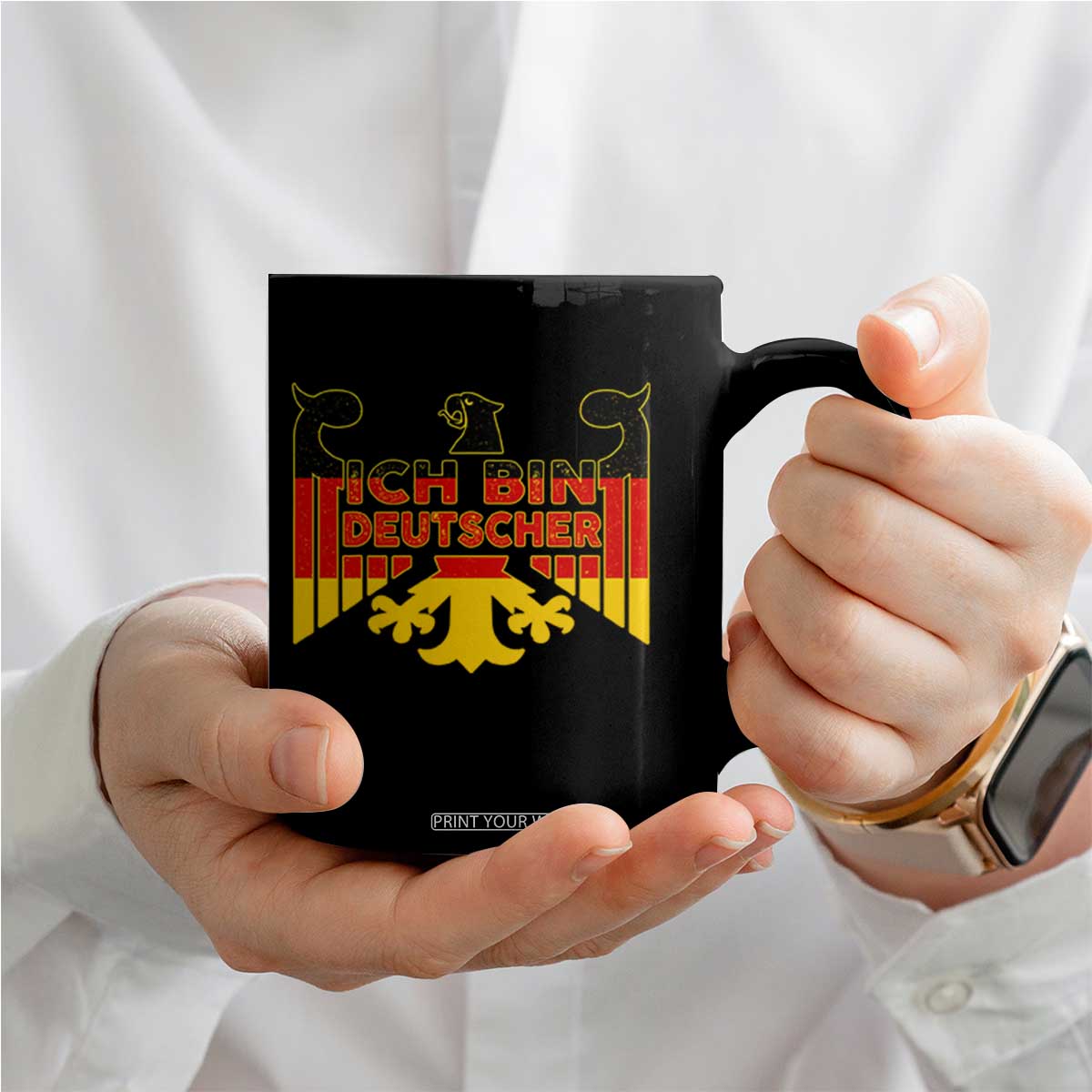 Proud Germany Coffee Mug Ich Bin Deutscher Bundesadler Coat of Arms TS11 Print Your Wear