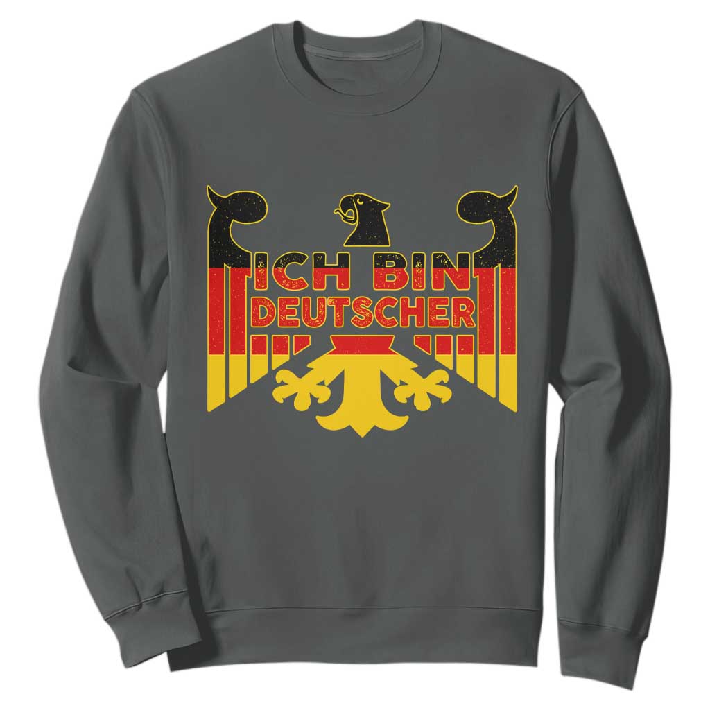 Proud Germany Sweatshirt Ich Bin Deutscher Bundesadler Coat of Arms TS11 Dark Heather Print Your Wear