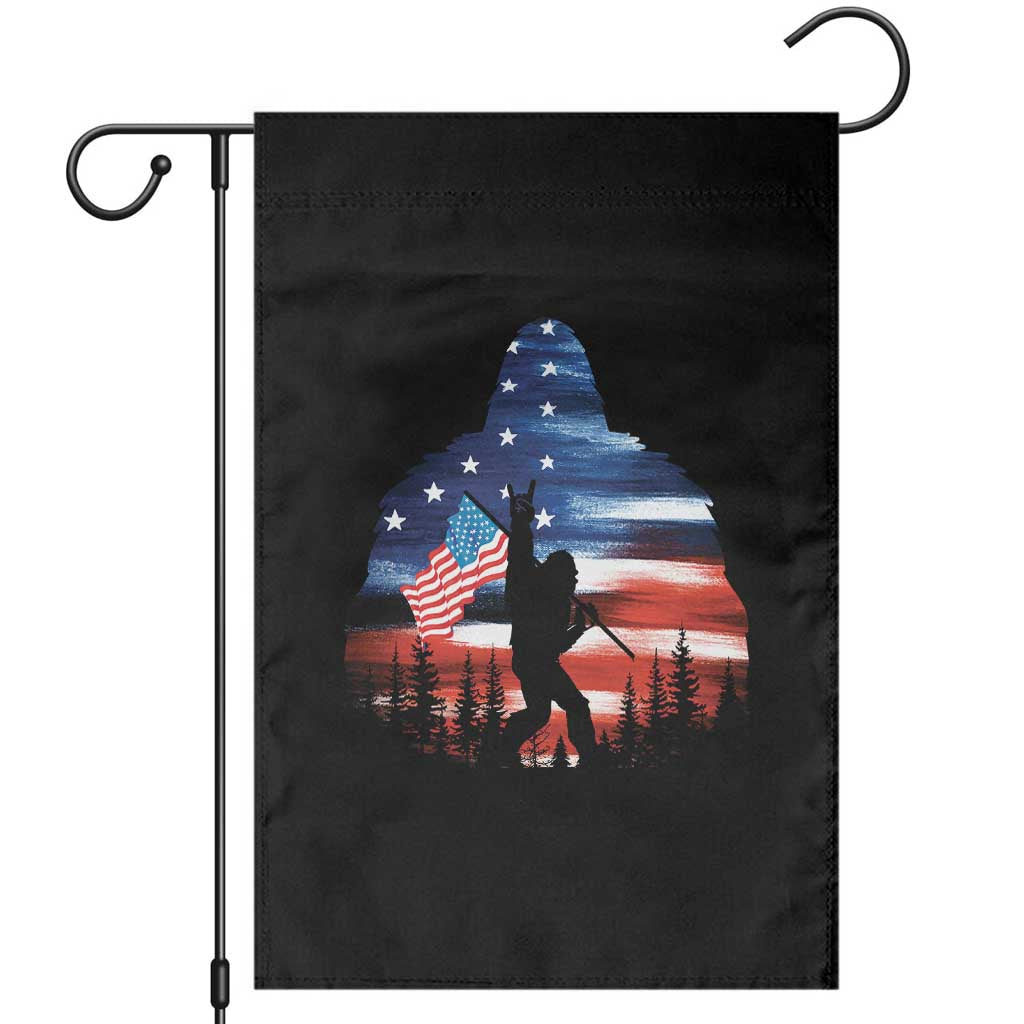 Funny Bigfoot Night Stroll American Flag Garden Flag Patriotic 4th July TS11 Black Print Your Wear