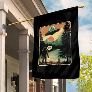 Funny Bigfoot Sasquatch Alien Spaceship UFO Introvert Bruh Garden Flag TS11 Print Your Wear