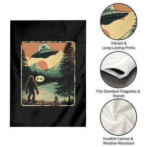 Funny Bigfoot Sasquatch Alien Spaceship UFO Introvert Bruh Garden Flag TS11 Print Your Wear