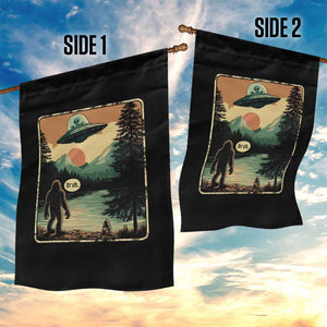 Funny Bigfoot Sasquatch Alien Spaceship UFO Introvert Bruh Garden Flag TS11 Print Your Wear