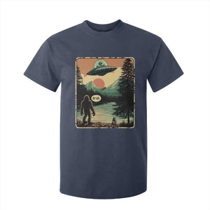 Funny Bigfoot Sasquatch Alien Spaceship UFO Introvert Bruh T Shirt For Kid TS11 Navy Print Your Wear