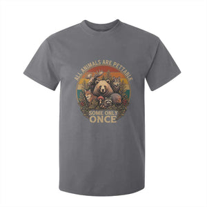All Animals Are Pettable Some Only Once T Shirt For Kid Retro Wild Animals TS11 Charcoal Print Your Wear