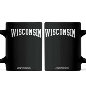 Wisconsin Vintage Athletic Sports Design Coffee Mug WI State Wisconsinan Gift