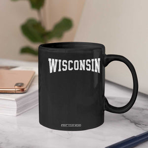 Wisconsin Vintage Athletic Sports Design Coffee Mug WI State Wisconsinan Gift