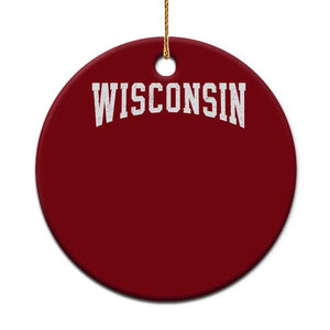 Wisconsin Vintage Athletic Sports Design Ceramic Ornament WI State Wisconsinan Gift