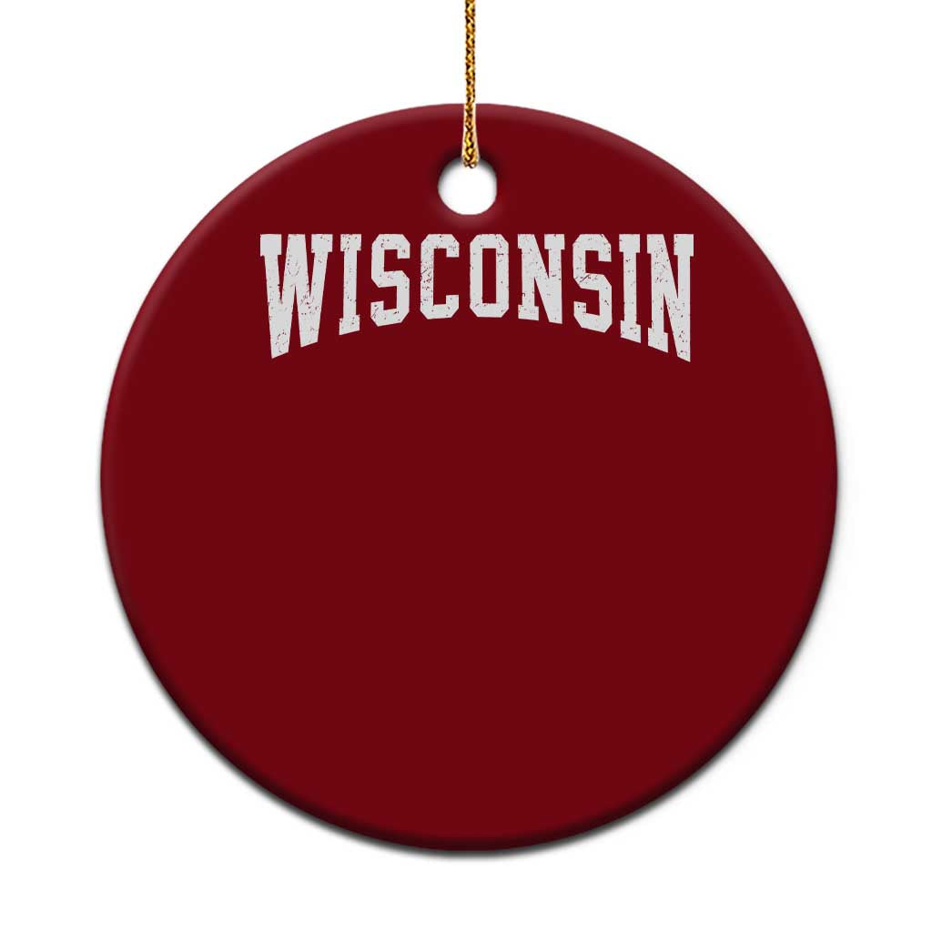 Wisconsin Vintage Athletic Sports Design Ceramic Ornament WI State Wisconsinan Gift