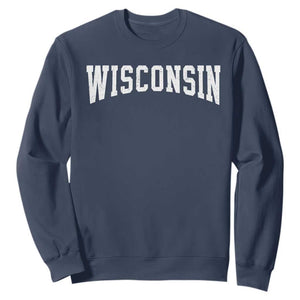Wisconsin Vintage Athletic Sports Design Sweatshirt WI State Wisconsinan Gift