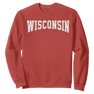 Wisconsin Vintage Athletic Sports Design Sweatshirt WI State Wisconsinan Gift