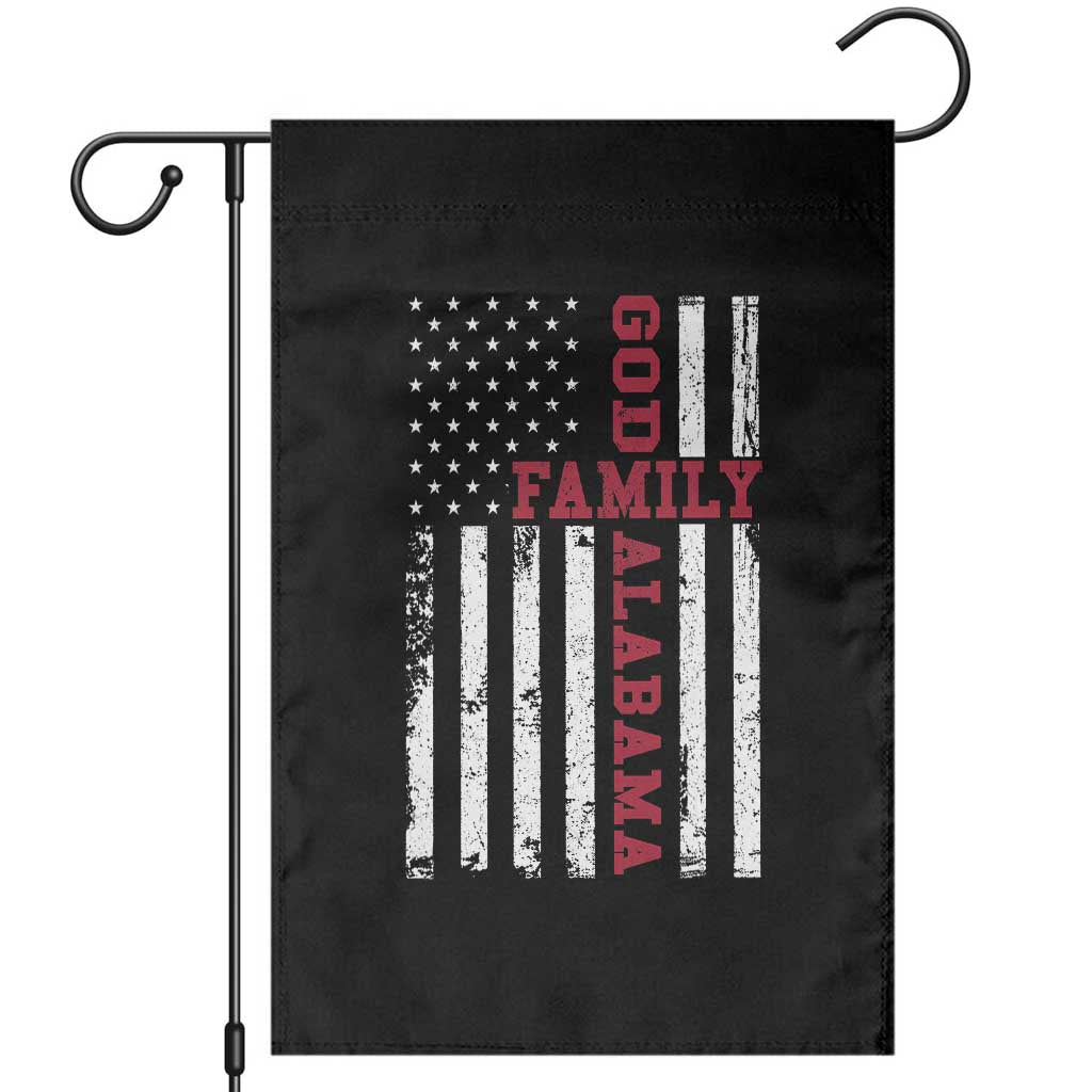 God Family Alabama Garden Flag AL Game Day Christian American Flag