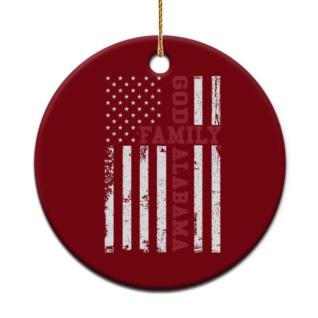 God Family Alabama Ceramic Ornament AL Game Day Christian American Flag TS11 1pc Red Print Your Wear