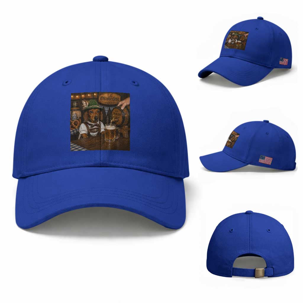 Funny Oktoberfest Wiener Drinking Beer Meme Dog Baseball Cap