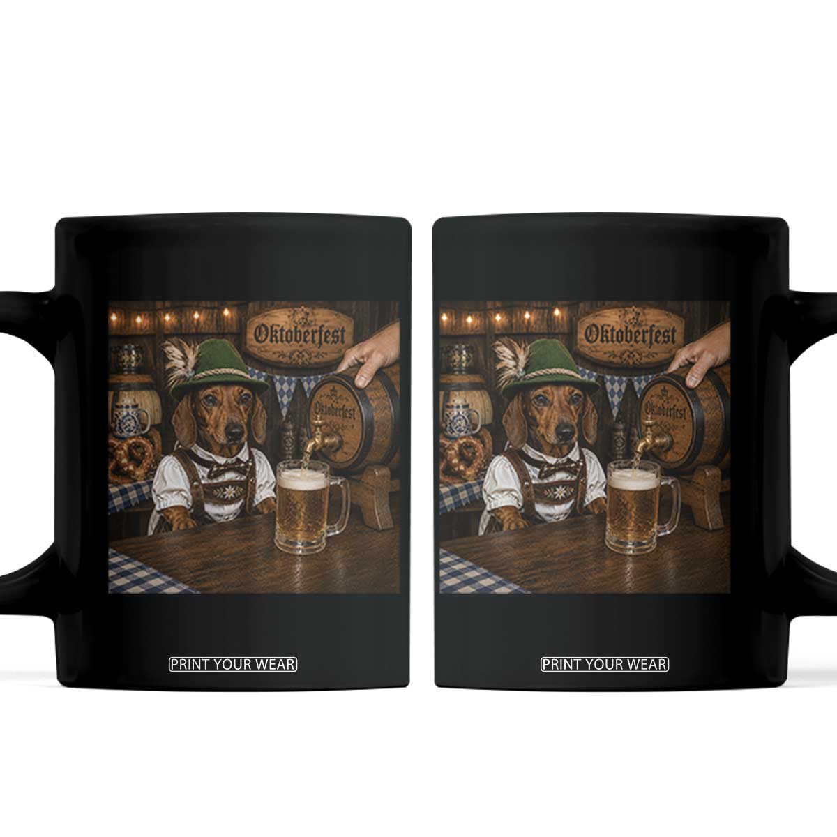 Funny Oktoberfest Wiener Drinking Beer Meme Dog Coffee Mug