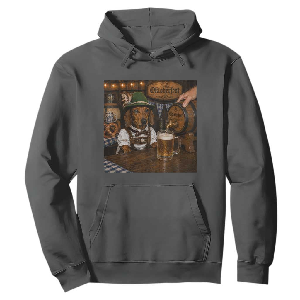 Funny Oktoberfest Wiener Drinking Beer Meme Dog Hoodie