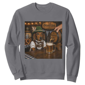 Funny Oktoberfest Wiener Drinking Beer Meme Dog Sweatshirt