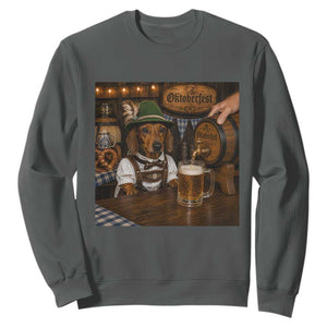 Funny Oktoberfest Wiener Drinking Beer Meme Dog Sweatshirt