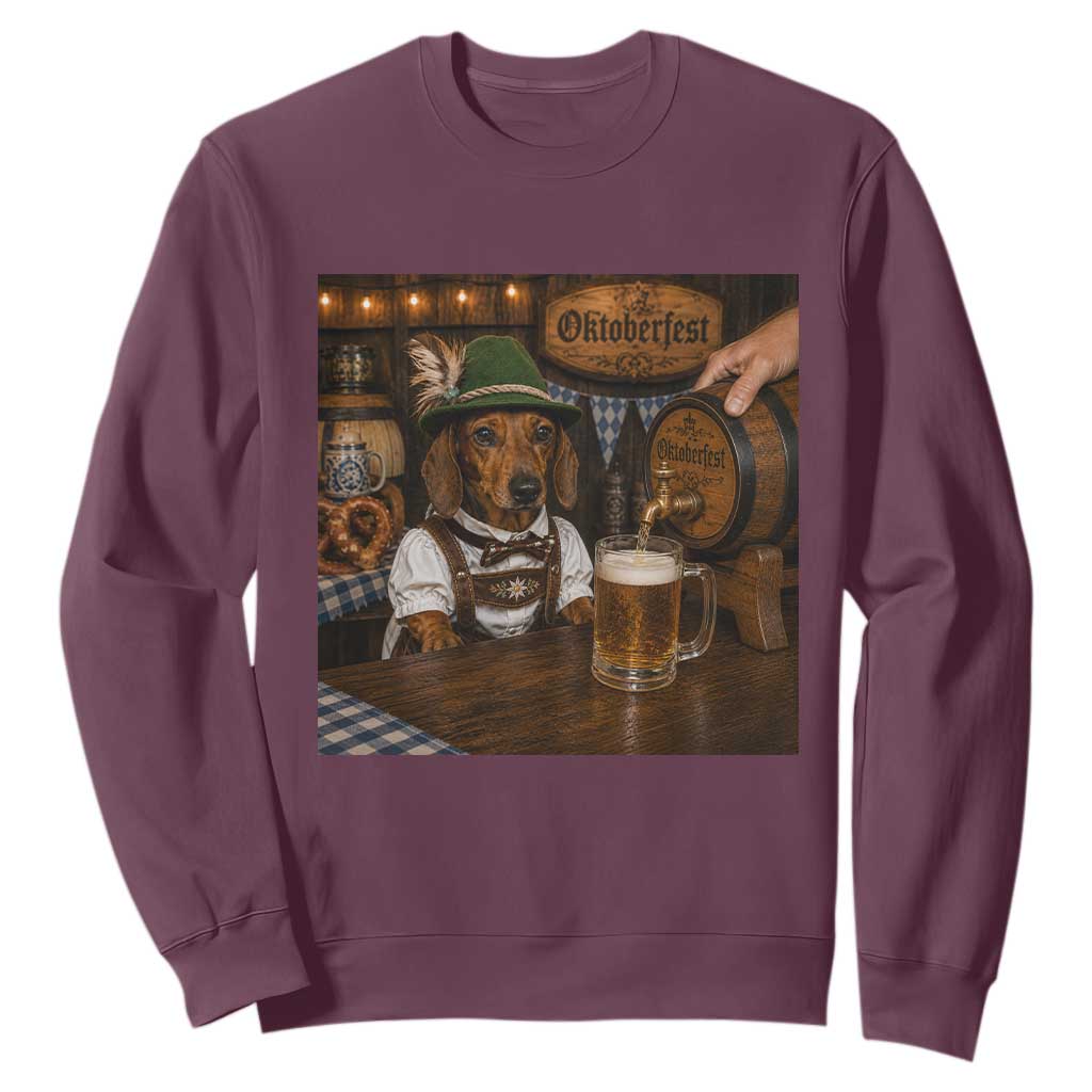 Funny Oktoberfest Wiener Drinking Beer Meme Dog Sweatshirt