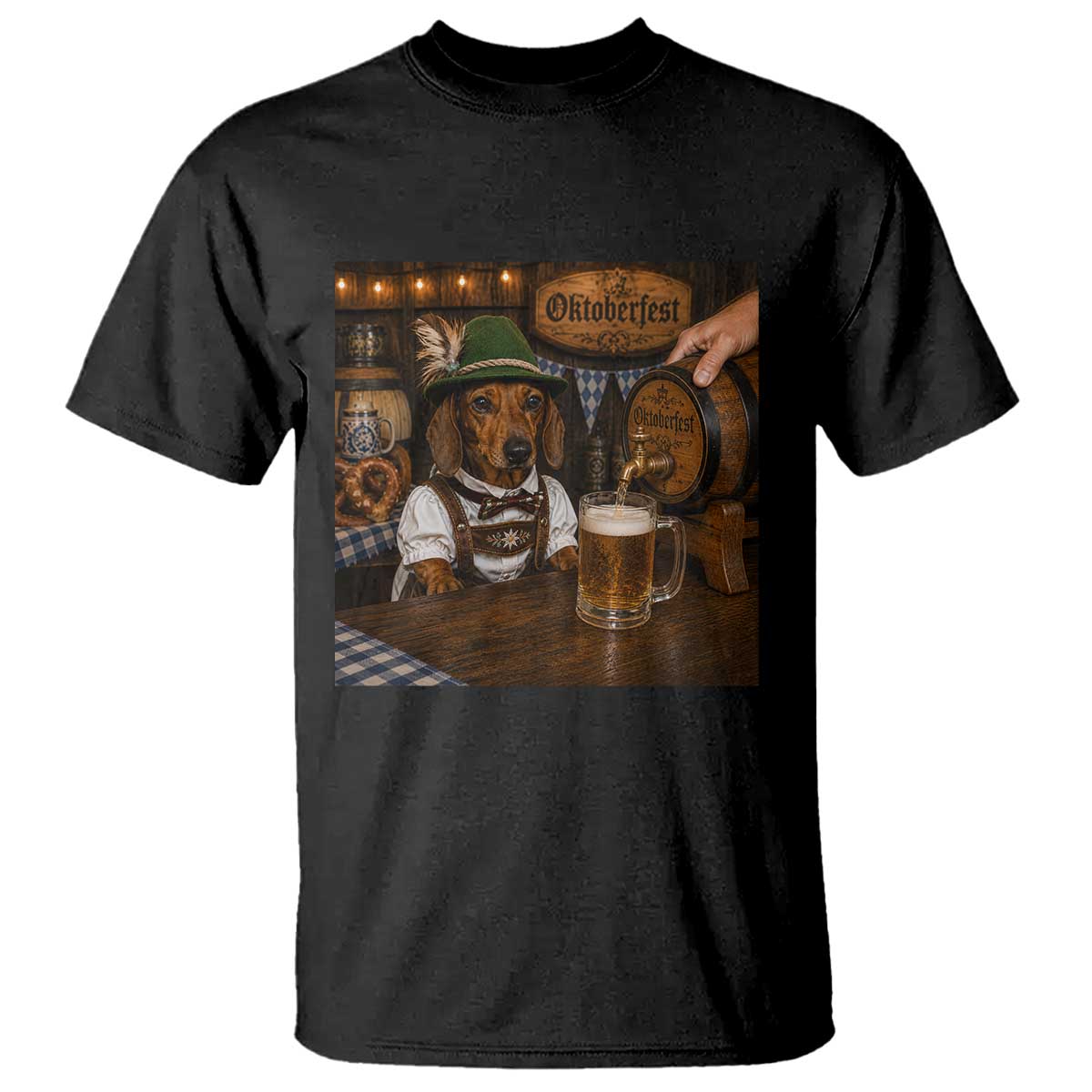 Funny Oktoberfest Wiener Drinking Beer Meme Dog T Shirt