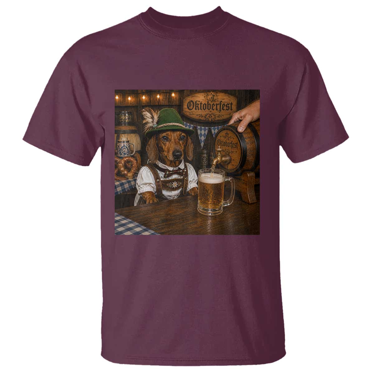 Funny Oktoberfest Wiener Drinking Beer Meme Dog T Shirt