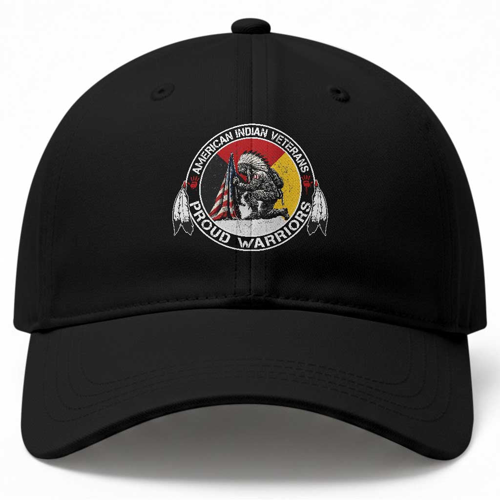 American Indian Veterans Proud Warriors Baseball Cap Native American Military Medicine Wheel