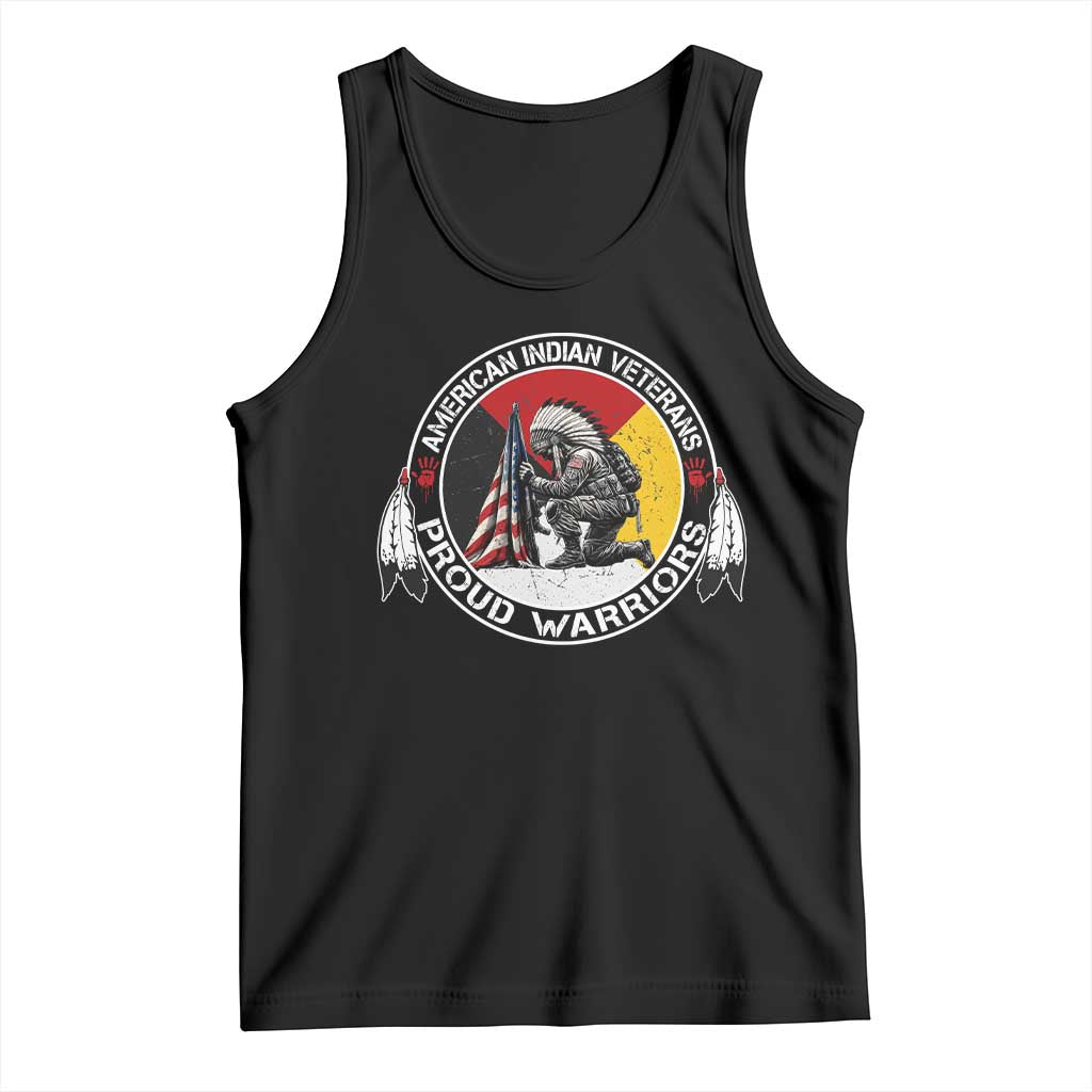 American Indian Veterans Proud Warriors Tank Top Native American Military Medicine Wheel