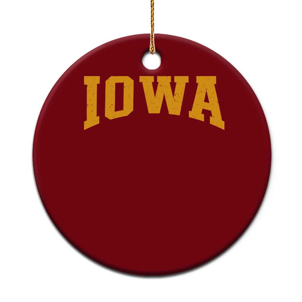 Iowa Vintage Athletic Sports Design Ceramic Ornament IA State Iowan Gift