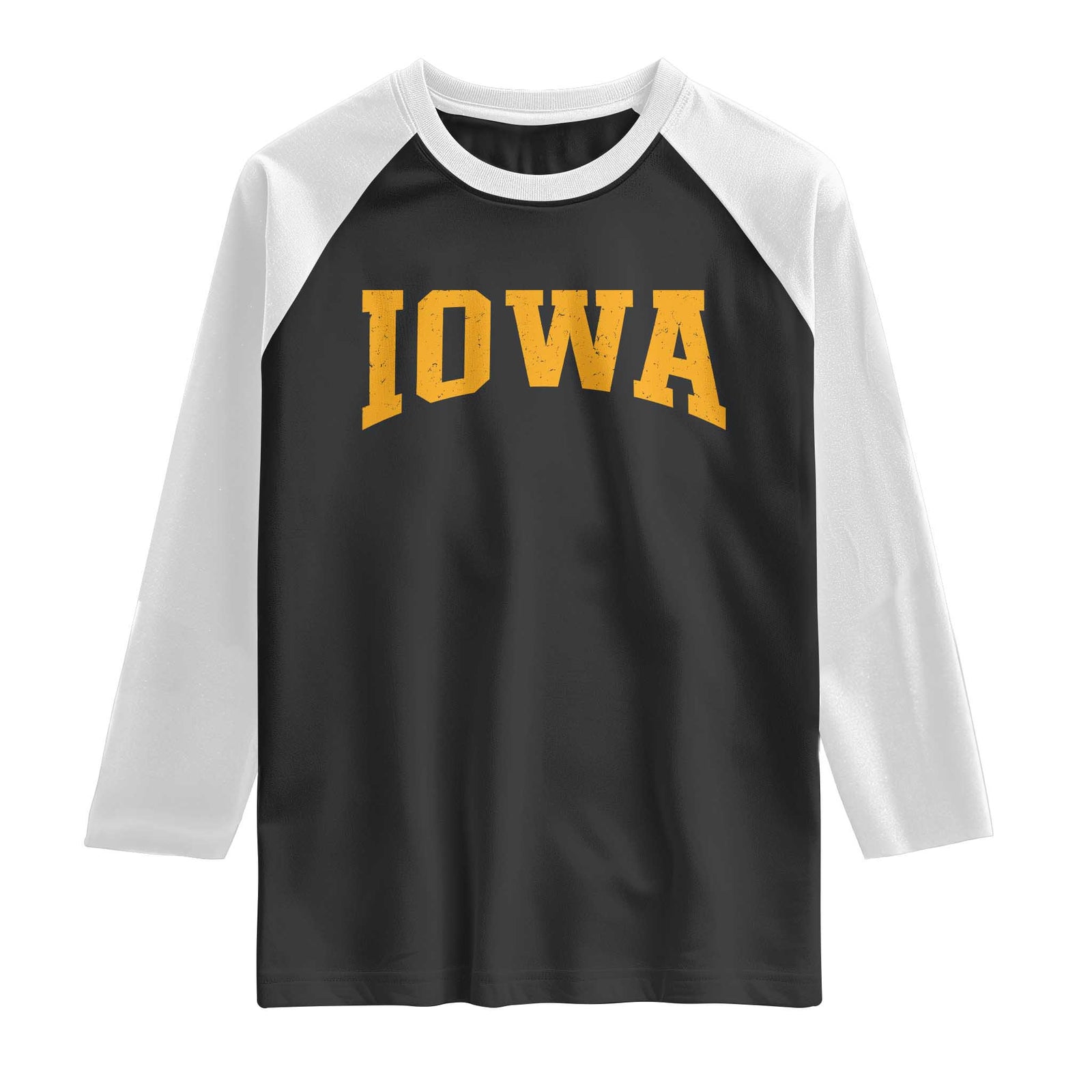 Iowa Vintage Athletic Sports Design Raglan Shirt IA State Iowan Gift