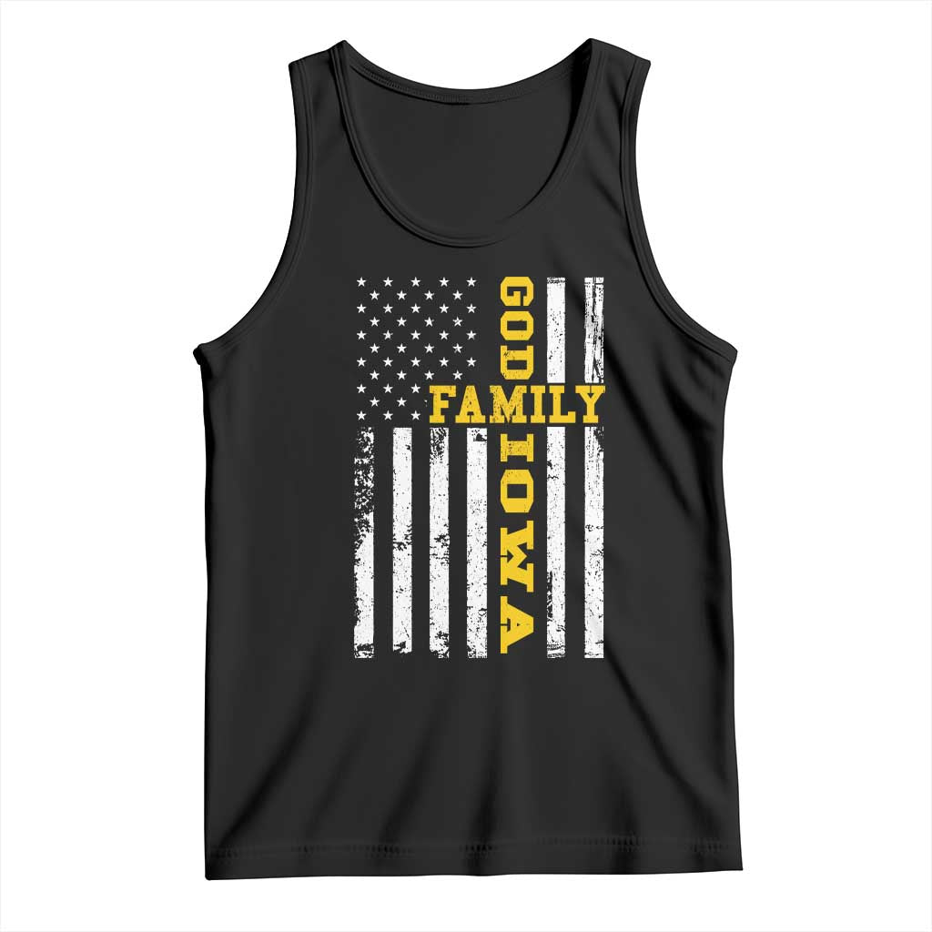 God Family Iowa Tank Top IA State Game Day Christian American Flag TS11 Black Print Your Wear