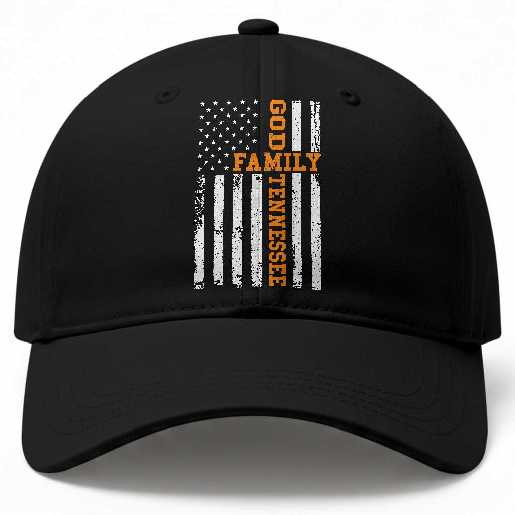 God Family Tennessee Baseball Cap TN Game Day Christian American Flag TS11 Print Your Wear
