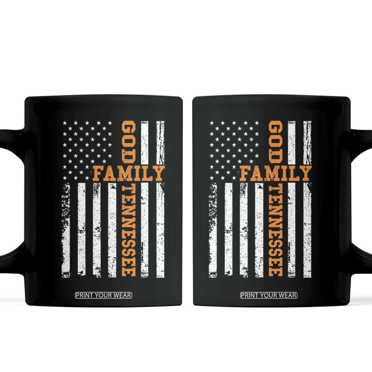 God Family Tennessee Coffee Mug TN Game Day Christian American Flag