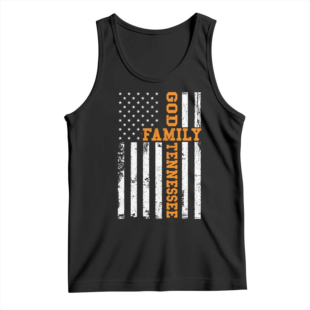 God Family Tennessee Tank Top TN Game Day Christian American Flag TS11 Black Print Your Wear