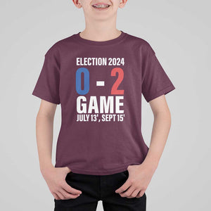 Trump Supporter T Shirt For Kid Election 2024 Game 0 2 Score July September Never Surrender TS11 Maroon Print Your Wear