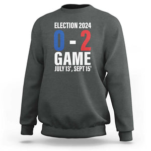 Trump Supporter Sweatshirt Election 2024 Game 0 2 Score July September Never Surrender TS11 Dark Heather Print Your Wear