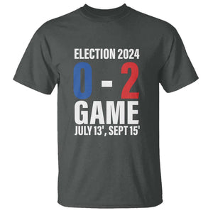 Trump Supporter T Shirt Election 2024 Game 0 2 Score July September Never Surrender TS11 Dark Heather Print Your Wear