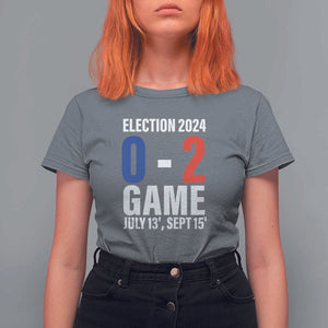 Trump Supporter T Shirt For Women Election 2024 Game 0 2 Score July September Never Surrender TS11 Charcoal Print Your Wear