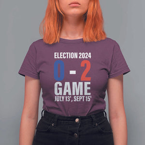 Trump Supporter T Shirt For Women Election 2024 Game 0 2 Score July September Never Surrender TS11 Maroon Print Your Wear